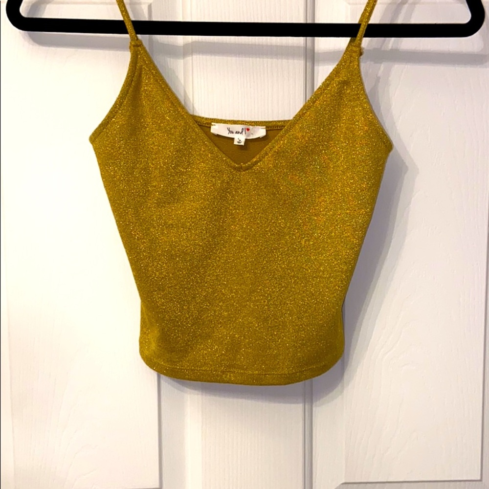 gold sparkle crop top